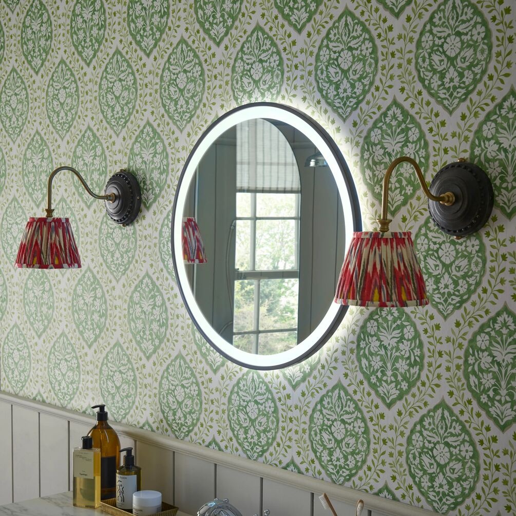 Heritage Newick Black Round 590mm Illuminated Mirror - Lifestyle Image