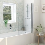 Imex Arco Universal Squared Bath Shower Screen with Towel Rail Lifestyle 1