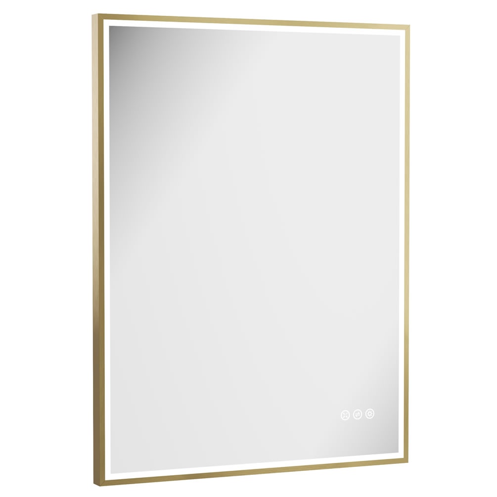 Cutout image of Crosswater MPRO 600 x 800mm Brushed Brass LED Mirror