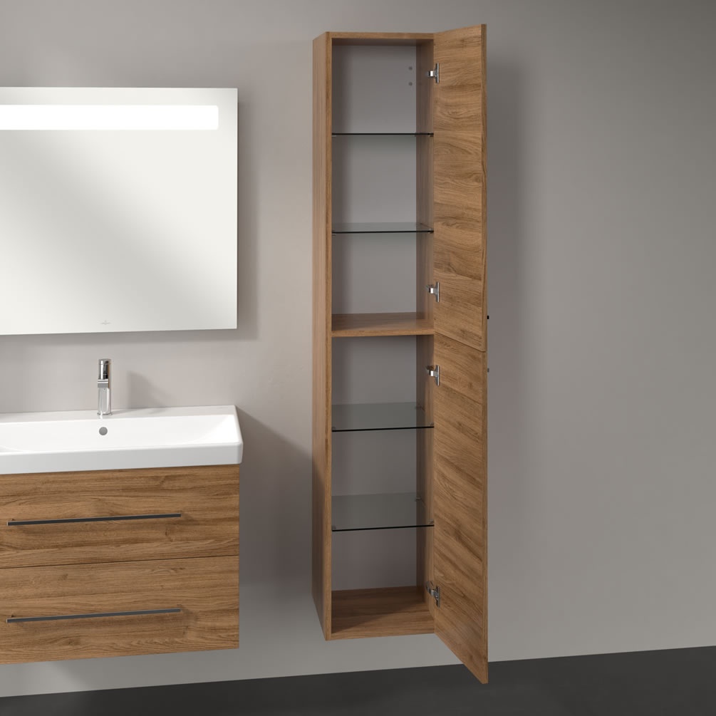 Lifestyle image of Villeroy & Boch Avento Kansas Oak Tall Cabinet
