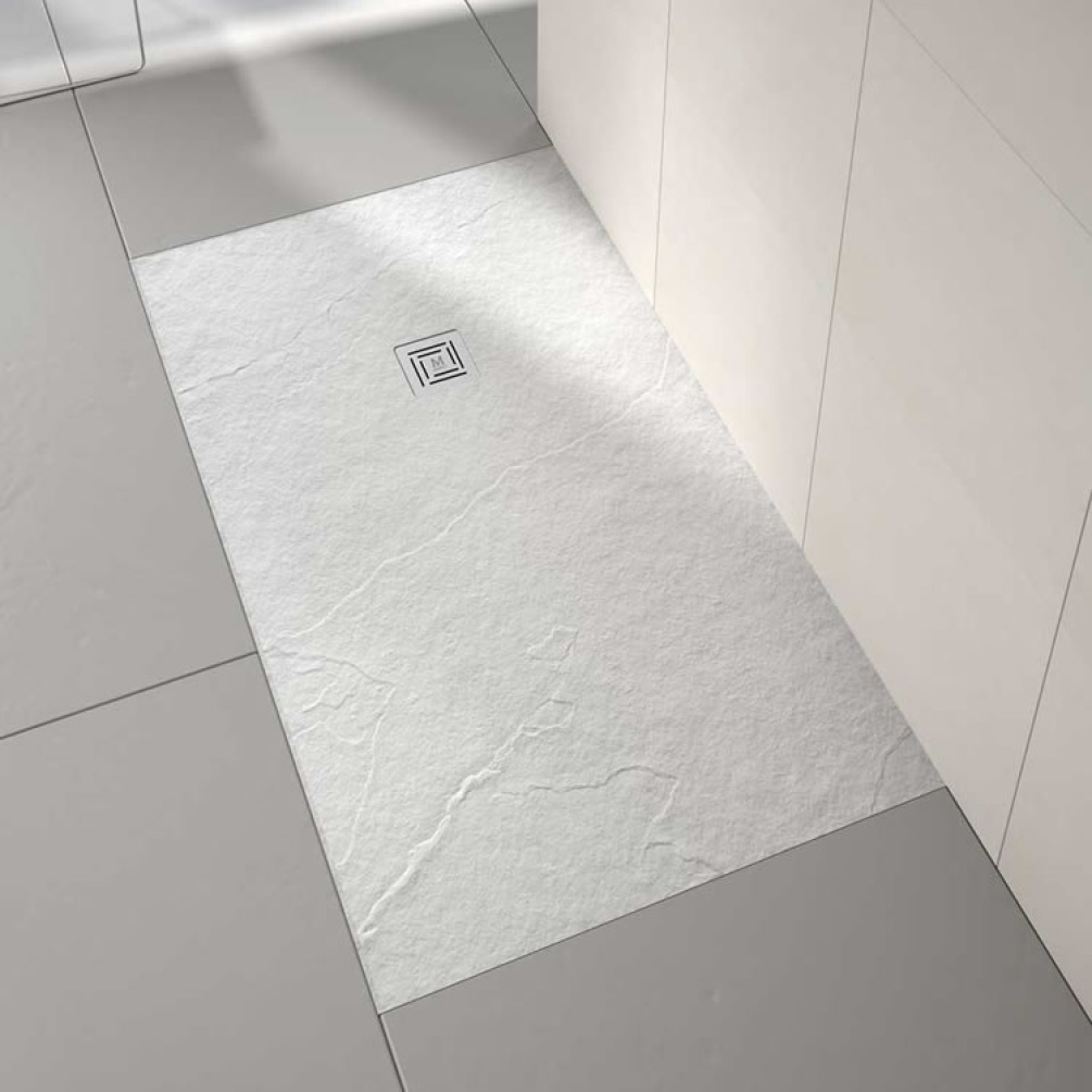 Merlyn Truestone White 1600 x 900mm Rectangular Shower Tray & Waste