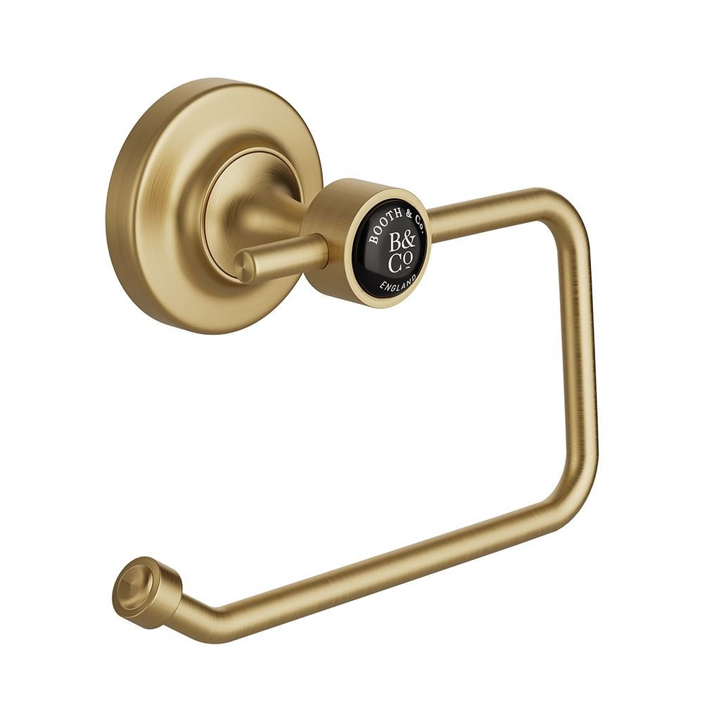 Booth & Co. Axbridge Brushed Brass/Black Toilet Paper Holder