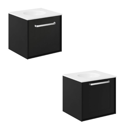 Cutout image of Crosswater Infinity 500mm Matt Black Wall-Hung Vanity Unit & Basin