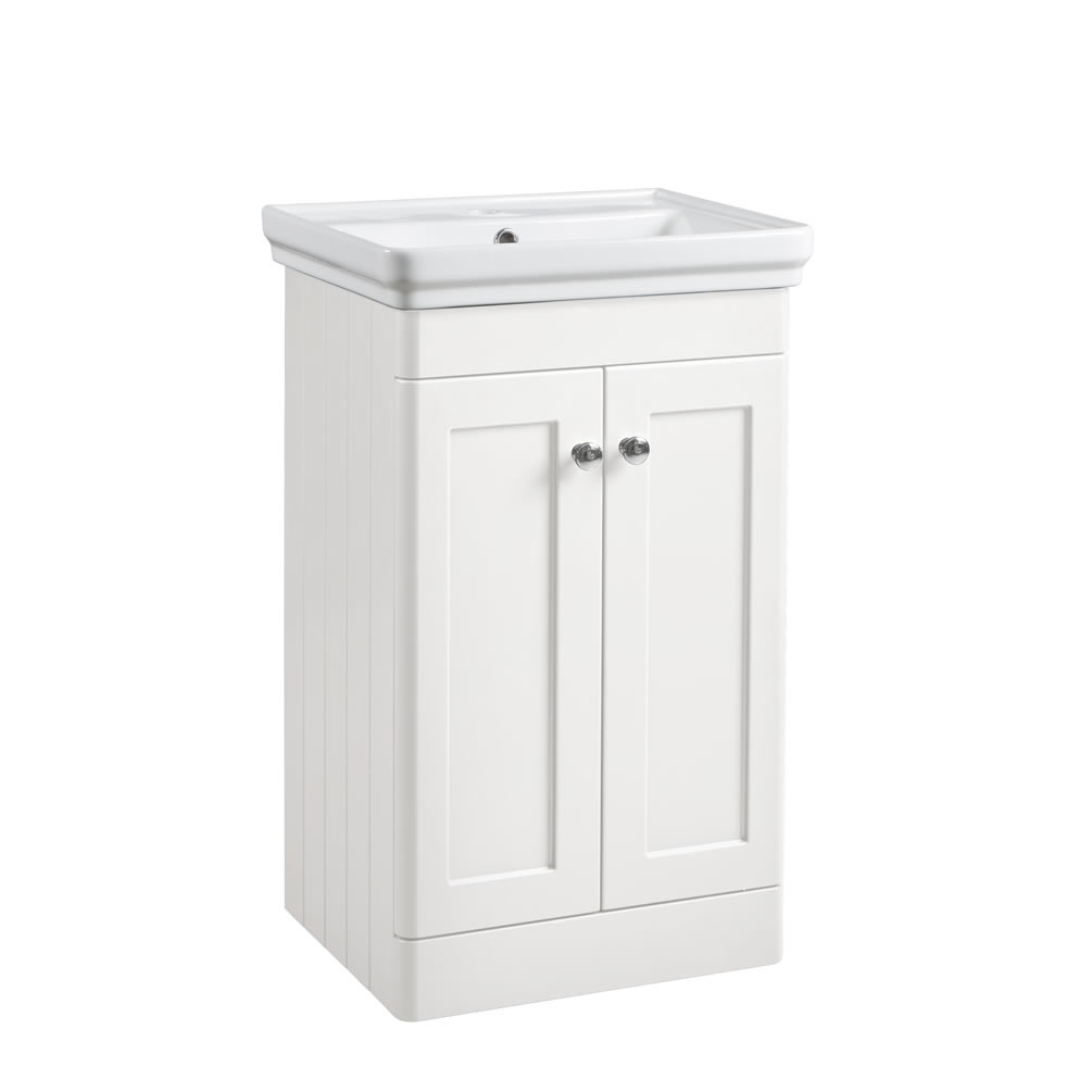 Tavistock Marston 500mm Matt Paper White Freestanding Vanity Unit & Basin
