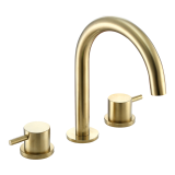 Product Cut out image of the JTP Vos Brushed Brass 3 Tap Hole Deck Mounted Basin Mixer