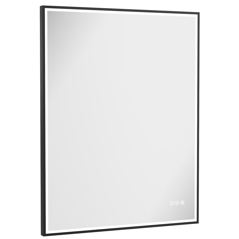 Cutout image of Crosswater MPRO 700 x 900mm Matt Black LED Mirror