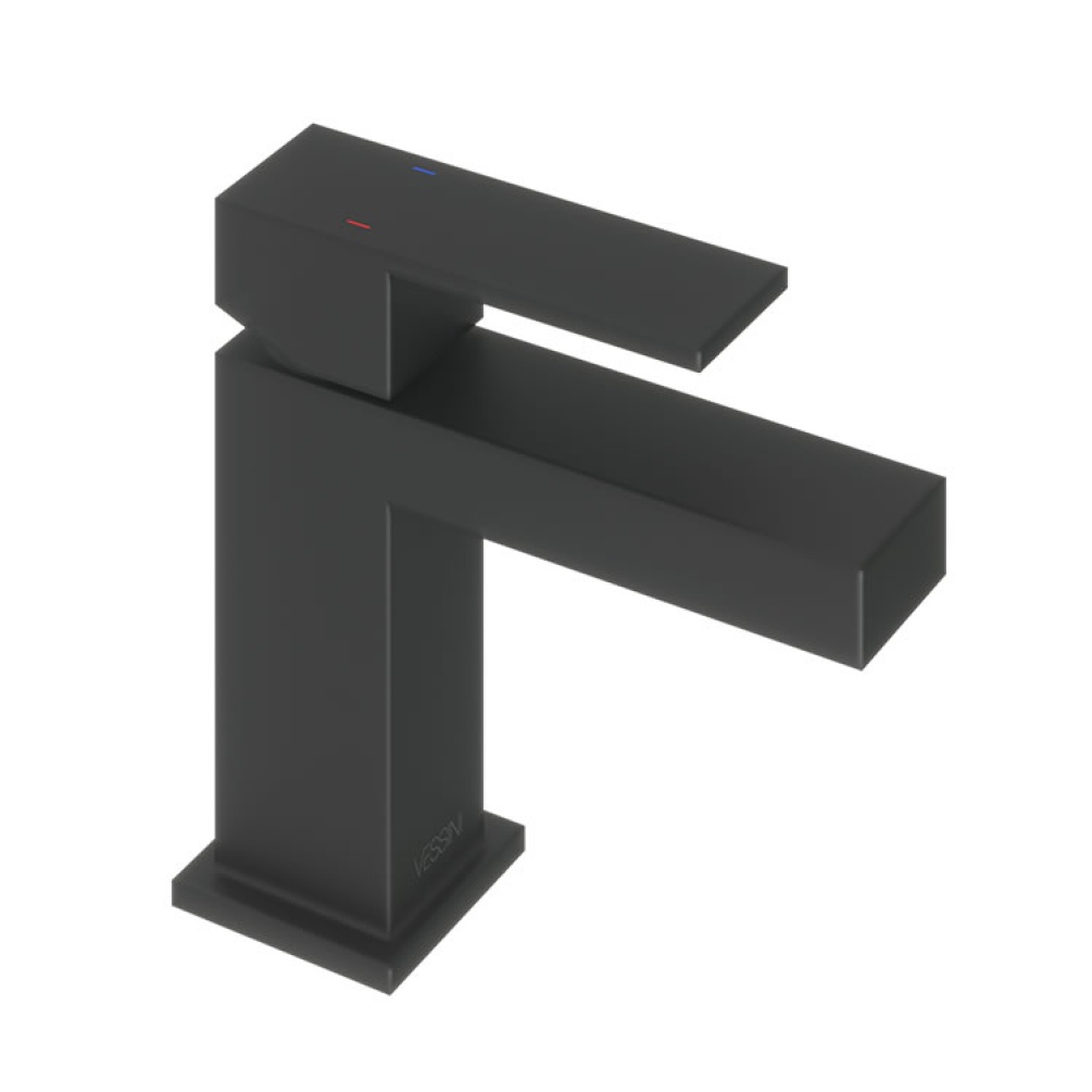 Product Cut out image of the Abacus Plan Matt Black Mini Mono Basin Mixer