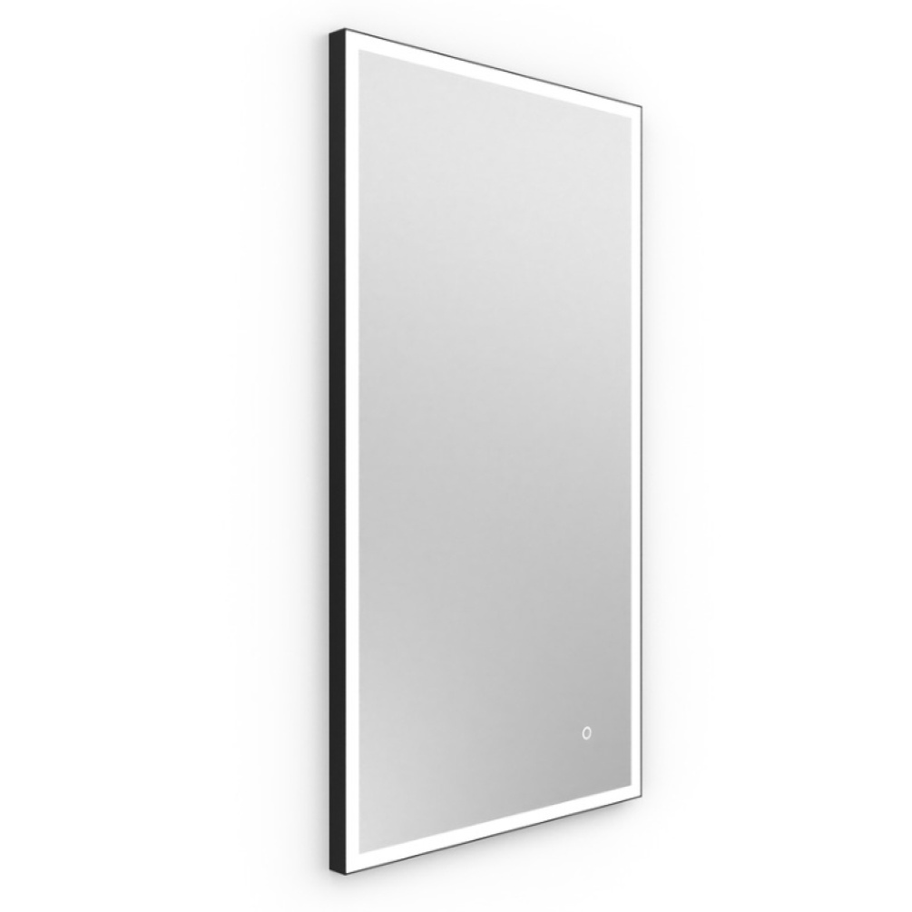 Product Cut out image of Origins Living Tate Light Black 400mm Rectangular Mirror on an angle
