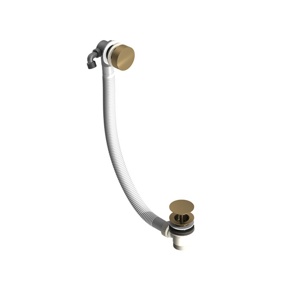 Product cut out image of the Abacus Brushed Brass Bath Filler & Click Waste VETW-104-1020
