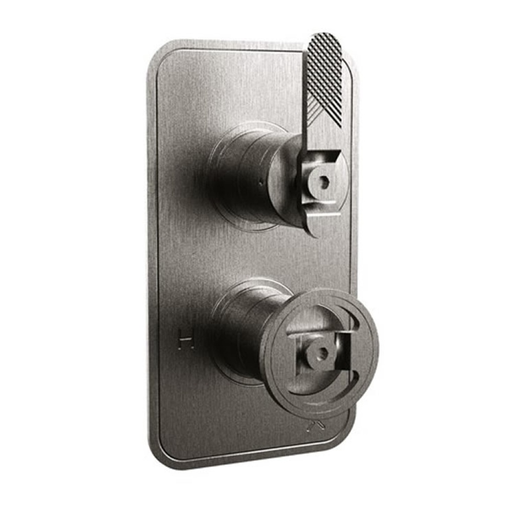Photo Of Crosswater Union Brushed Black Chrome Thermostatic Lever Shower Valve