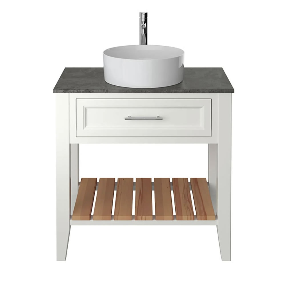 Heritage Broughton Chantilly 800mm Washstand & Dark Concrete Worktop