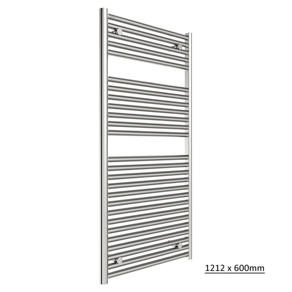 Photo of Tissino Hugo2 Chrome Heated Towel Rail 1212 x 600mm Cutout