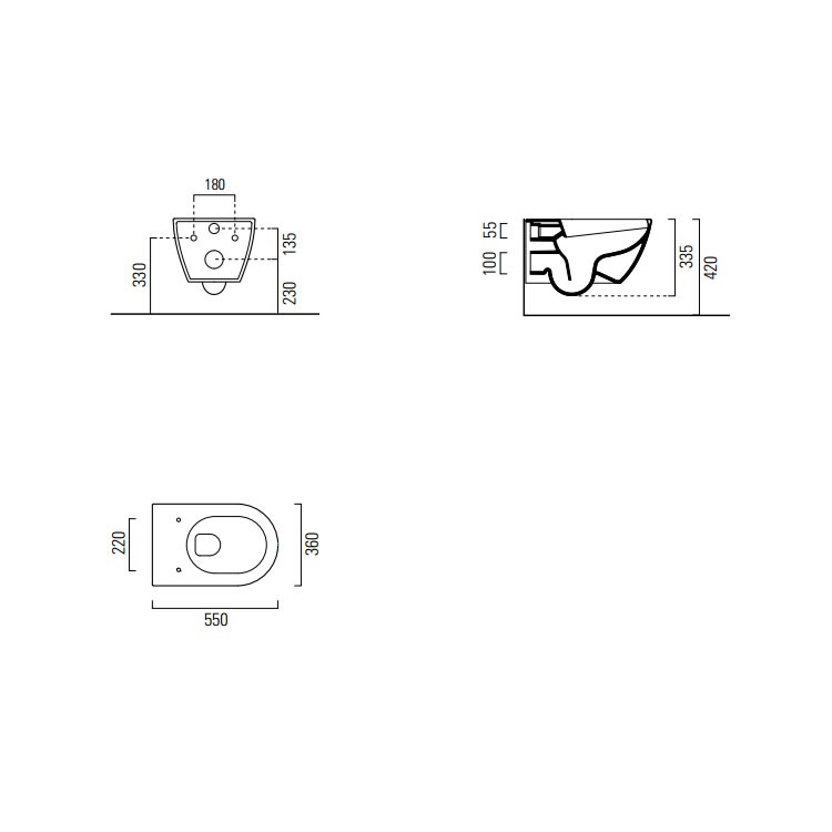 GSI Pura 55 Wall Hung Toilet & Seat Sanctuary Bathrooms