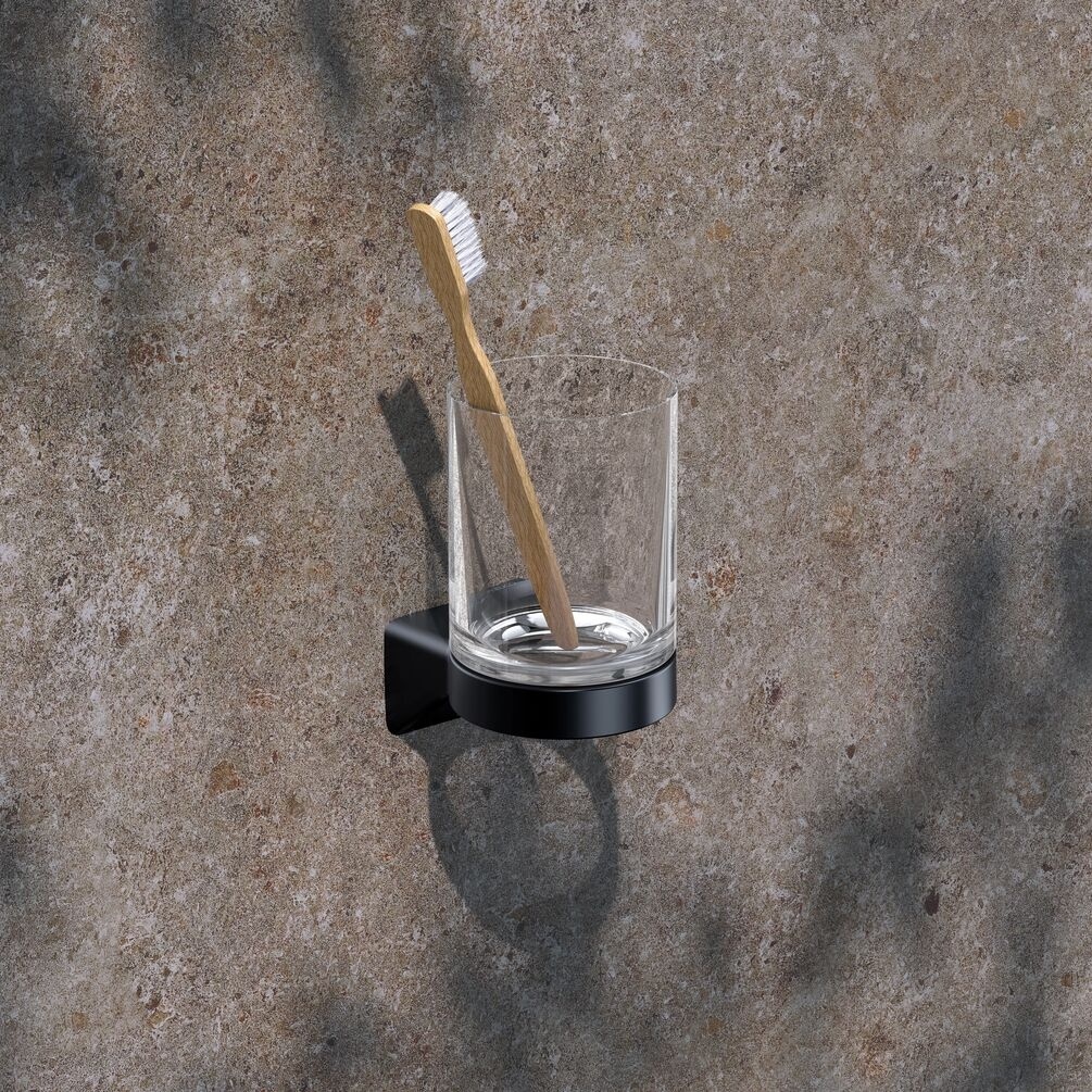 KEUCO Aveno Matt Black Tumbler Holder Lifestyle