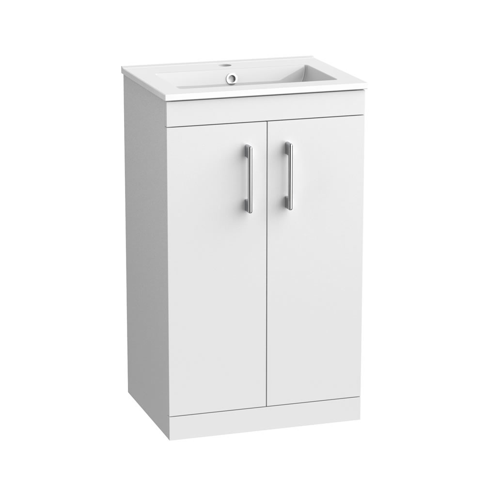 Tavistock Kew 500mm Gloss White Freestanding Vanity Unit & Basin
