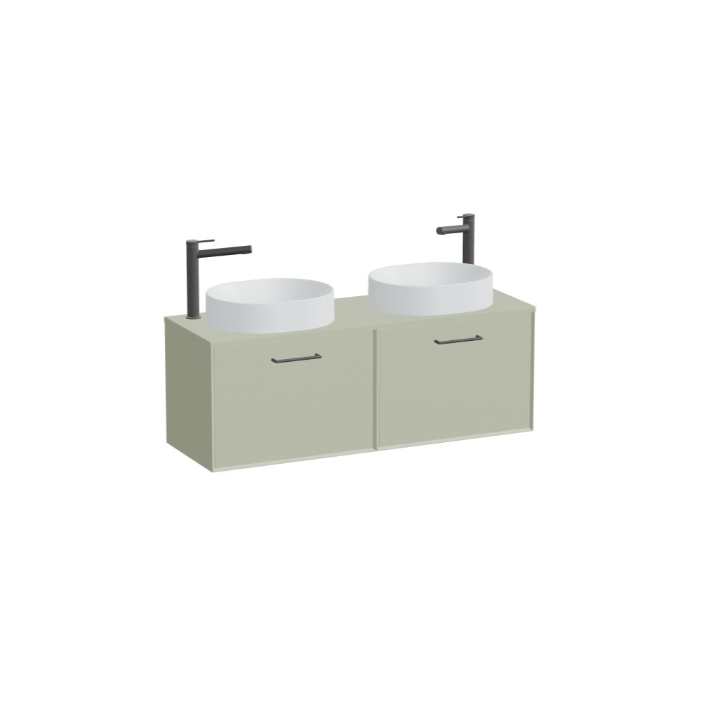 Vado Safari Smooth 1200mm Sage Green Wall Hung Vanity Unit & Worktop