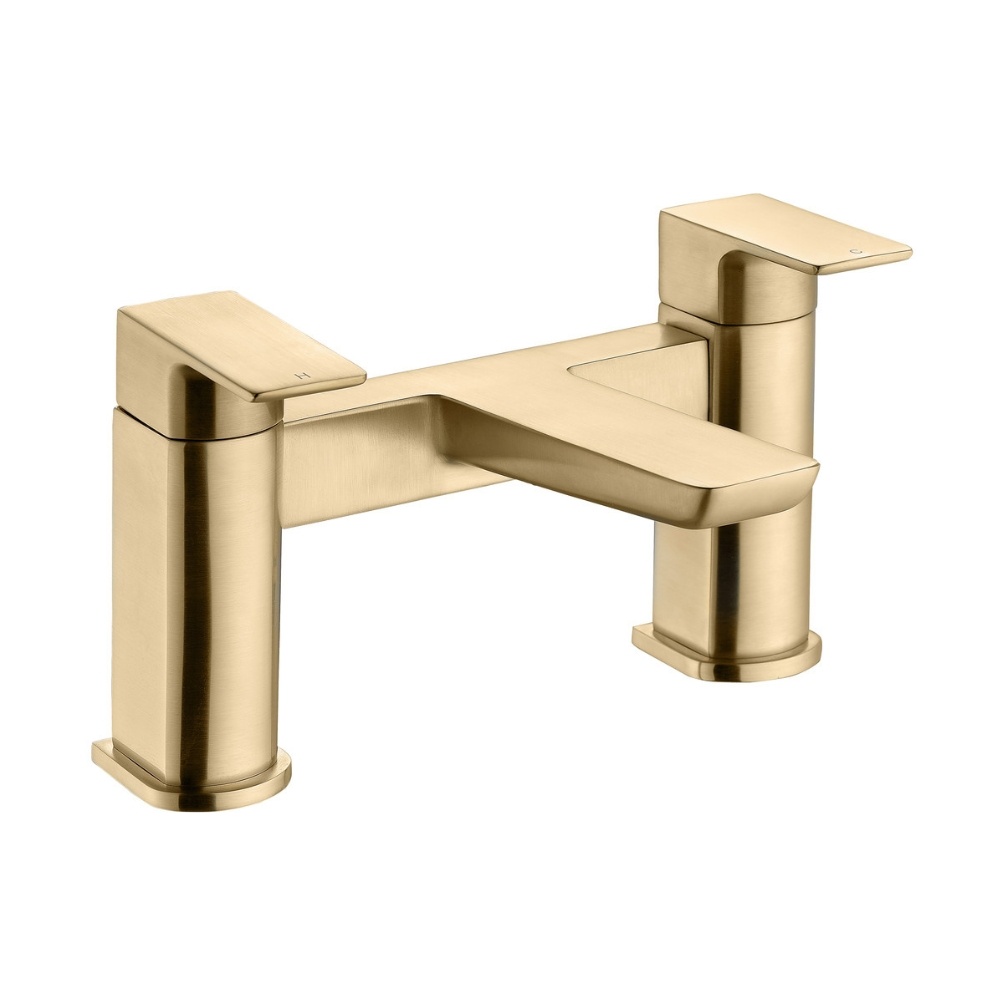 Product cut out image of the Dorian Brushed Brass Bath Filler Tap ZERO105809