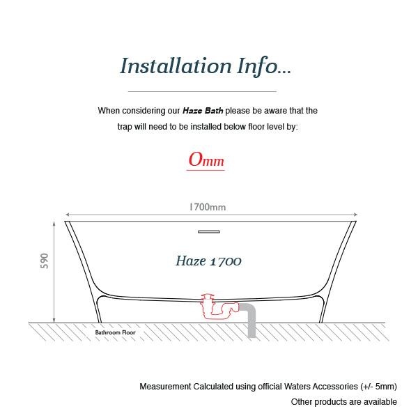 Waters Elements Haze 1700 Freestanding Bath Sanctuary Bathrooms