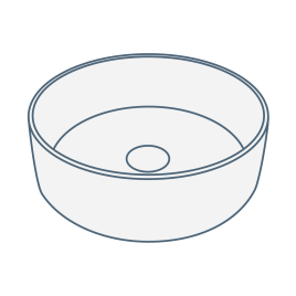 iconography image of a circular or round bathroom sink/basin