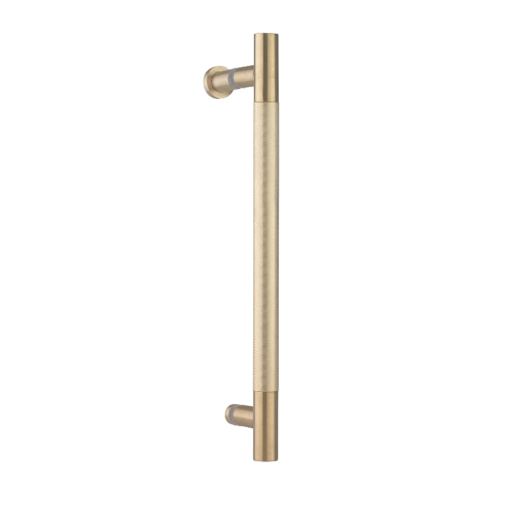 Crosswater Optix 10 Brushed Brass Knurled Shower Door Handle - Image 1
