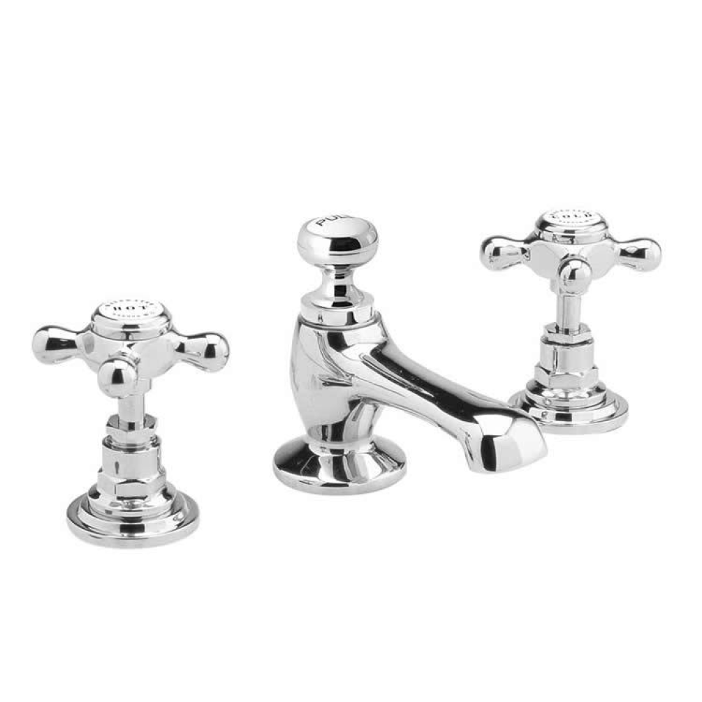 Photo of Bayswater Crosshead White & Chrome 3TH Basin Mixer