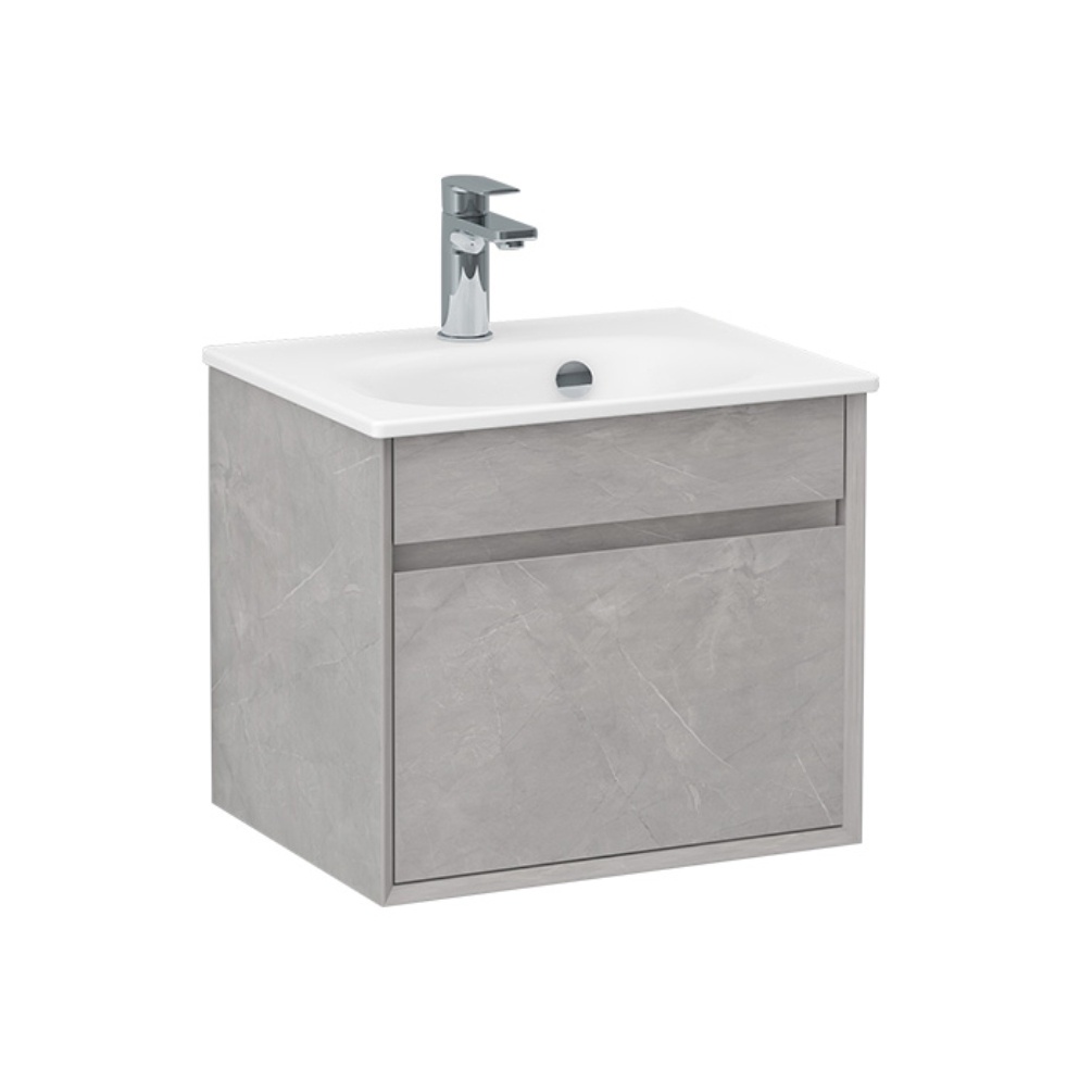 Imex Alma Slate 600mm Wall Mounted Single Drawer Vanity Unit Cut Out