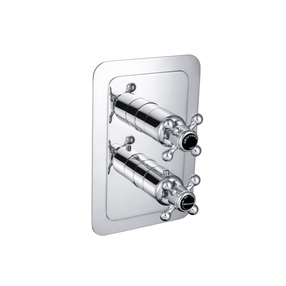 Photo of JTP Grosvenor Cross Two Outlet Thermostatic Shower Valve Cutout