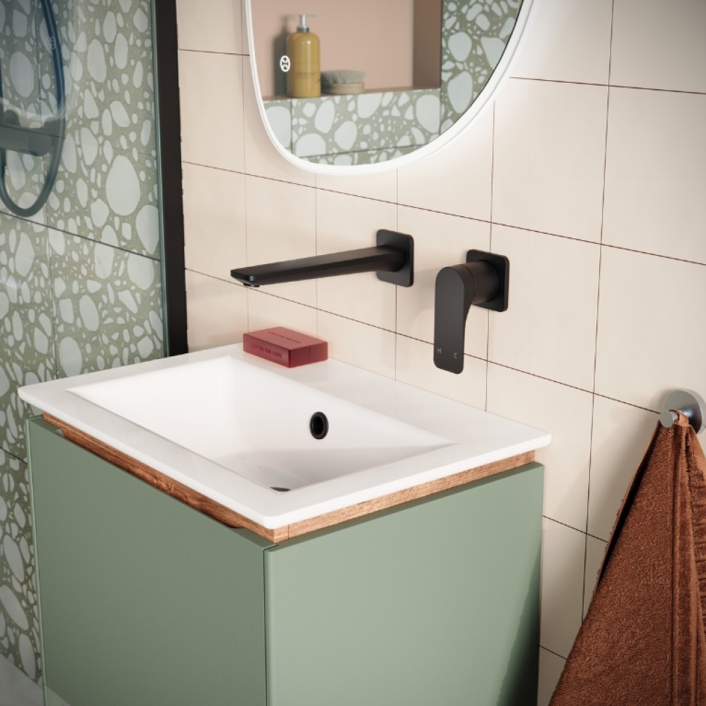 Crosswater Fuse Matt Black Basin 2 Hole Set | Sanctuary Bathrooms