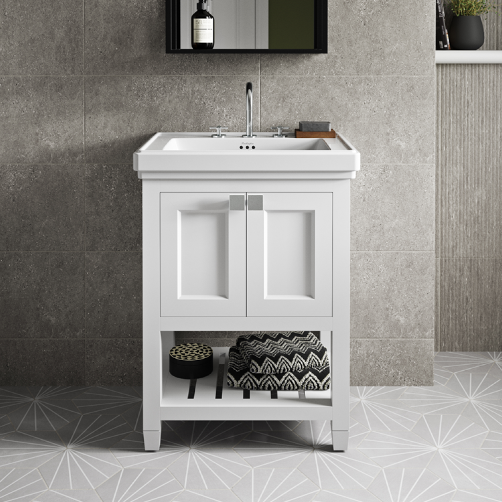 Product Lifestyle image of the Burlington Riviera 580mm Basin & Matt White Vanity Unit