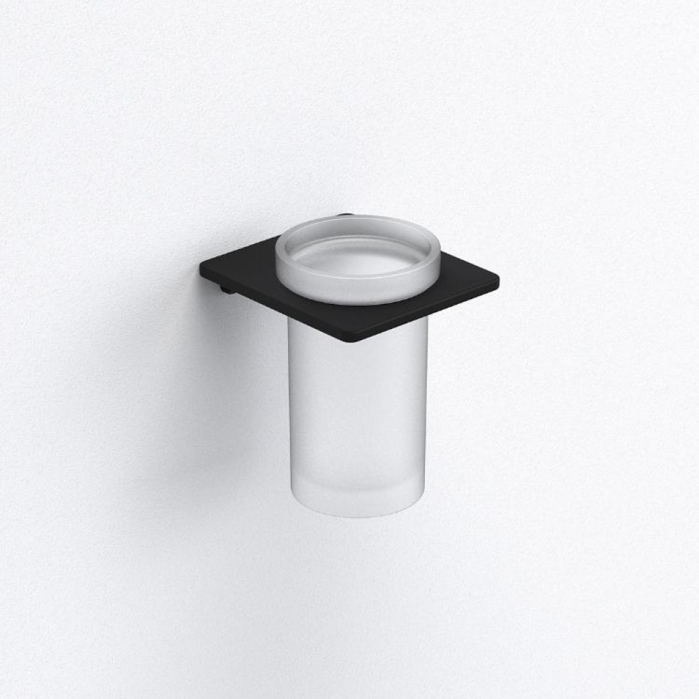 Close up product image of the Origins Living S Cube Black Tumbler Holder