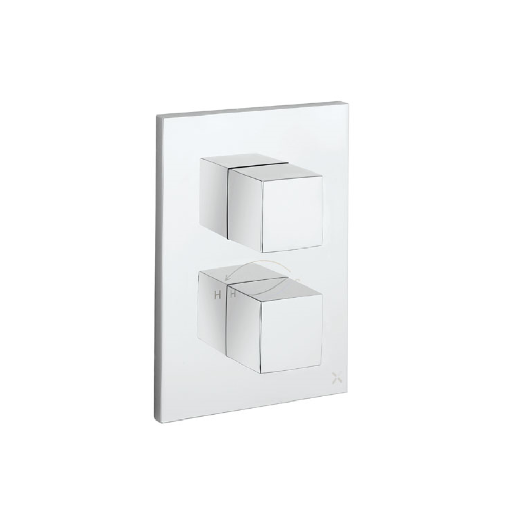 Photo of Crosswater Verge Chrome Crossbox & 2 Outlet Trim Set Cutout