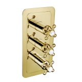 JTP Grosvenor Cross Thermostatic Twin Outlet 3 Control Shower Valve