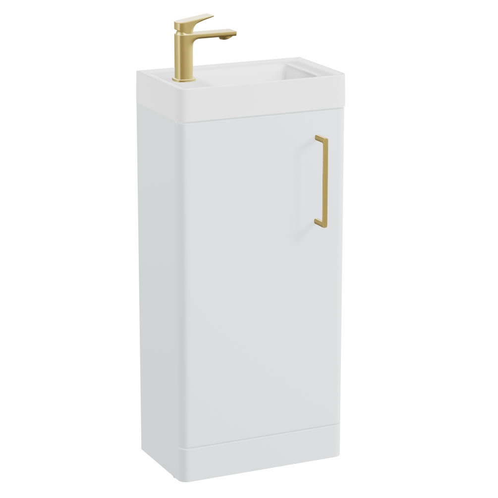 Vado Cameo White 400mm Cloakroom Vanity Unit & Arctic White Basin - Left Hand