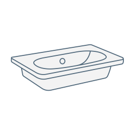 iconography image of a rectangular wall hung basin