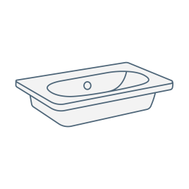 iconography image of a rectangular wall hung basin