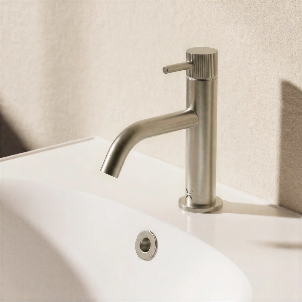 Crosswater MPRO Flute Brushed Nickel Monobloc Basin Tap Lifestyle