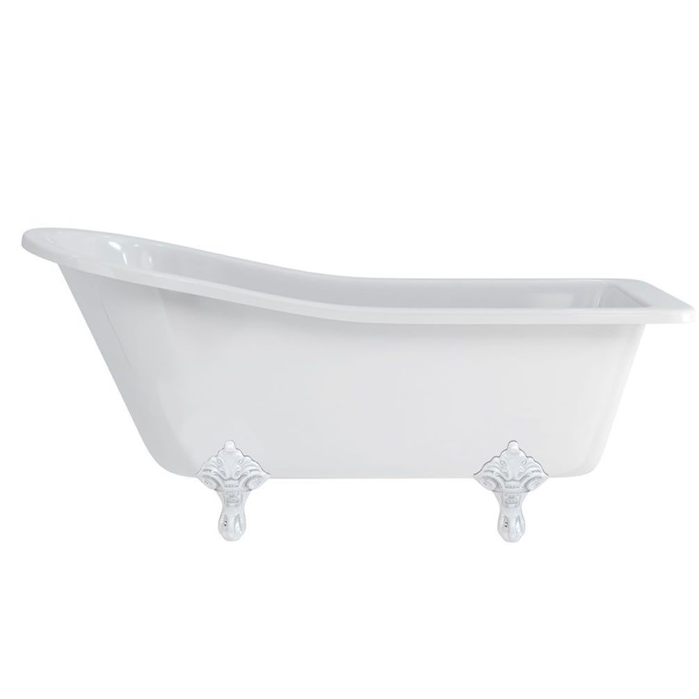 Burlington Harewood Freestanding Bath With White Traditional Feet