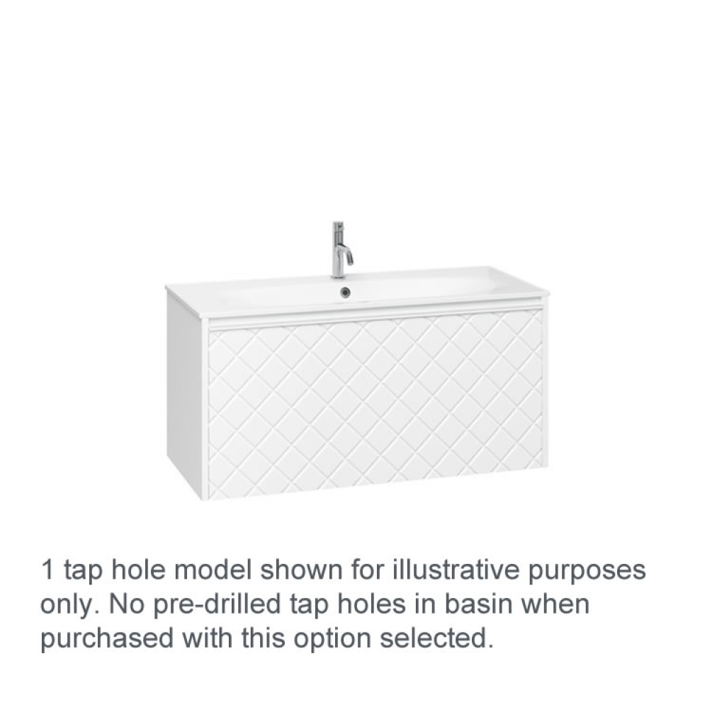 Cutout image of Crosswater Vergo Matt White 1000 Wall-Hung Vanity Unit with Cast Mineral Basin