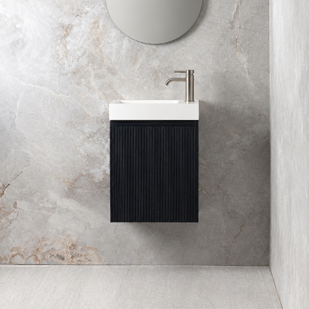 Montara 450mm Matt Navy Wall Hung Vanity Unit & Basin Lifestyle Image