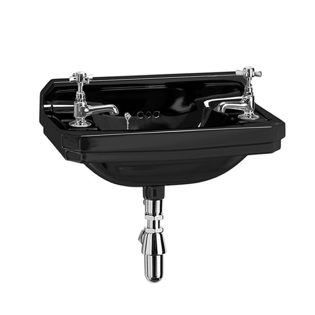 Photo of Burlington Jet Edwardian 515mm Black Cloakroom Basin & Pedestal