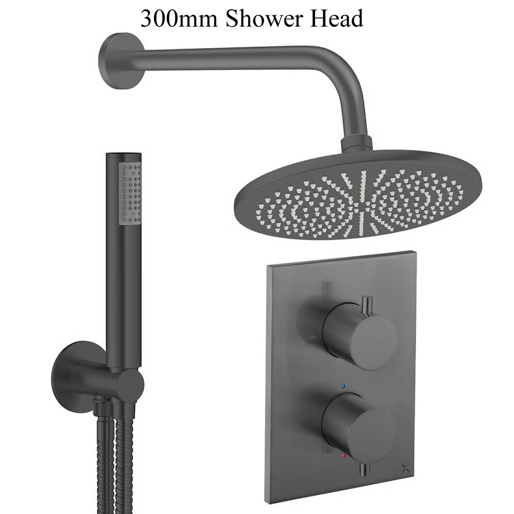 Cutout image of Crosswater Crossbox Slate Dual Outlet Rainfall Shower Set