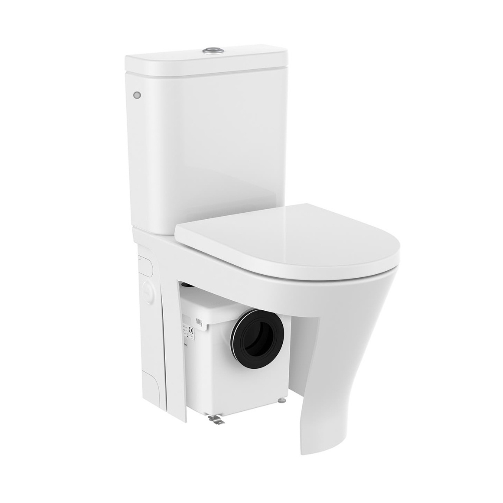 Product cut out image of the Roca The Gap D-Trit Rimless Close Coupled Macerator Toilet