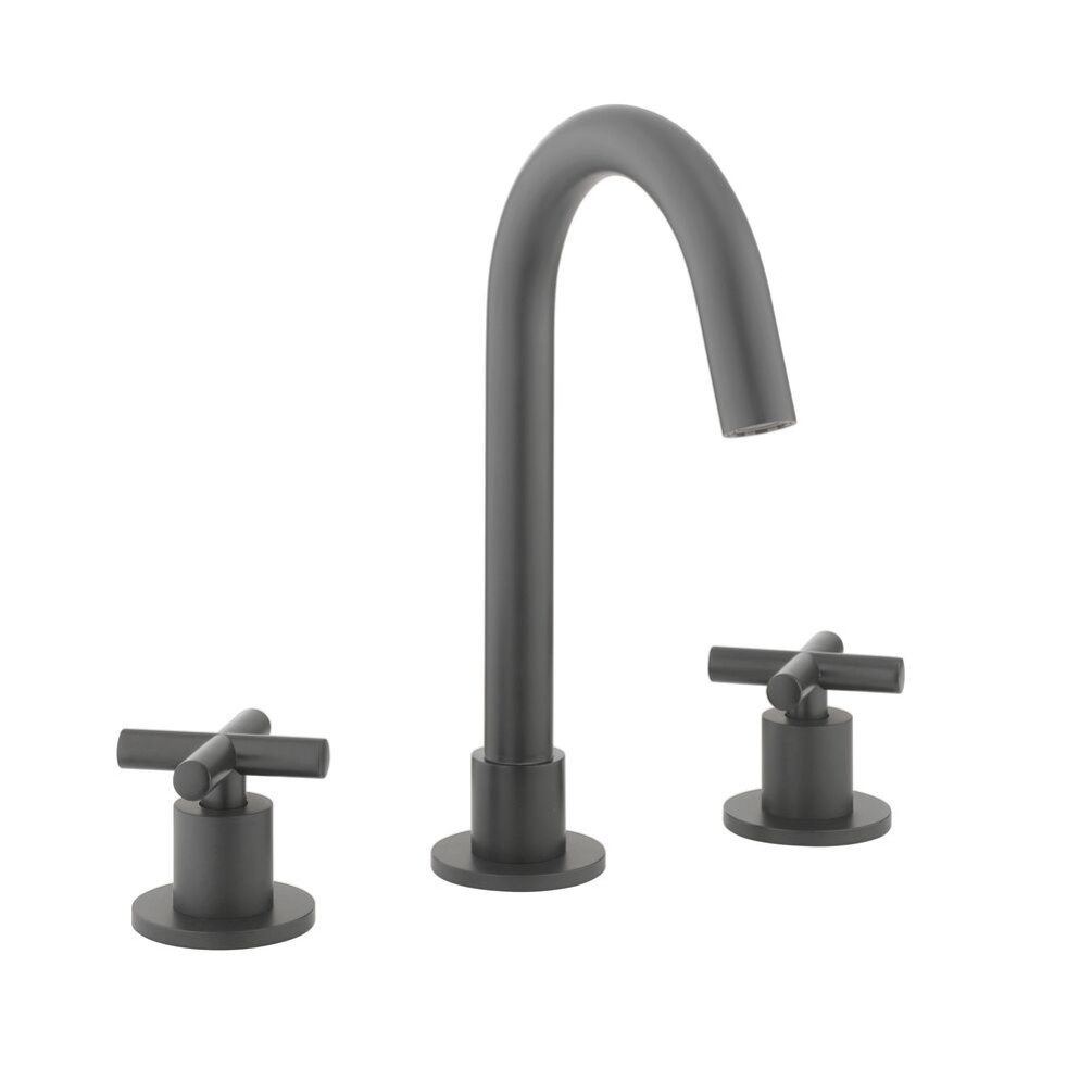 Crosswater MPRO Crosshead Slate Deck Mounted Basin 3 Hole Set