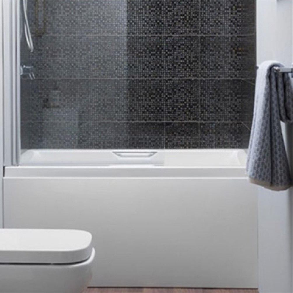Lifestyle image of the Carron Urban Sitbath 1250mm x 540mm Carronite Front Bath Panel