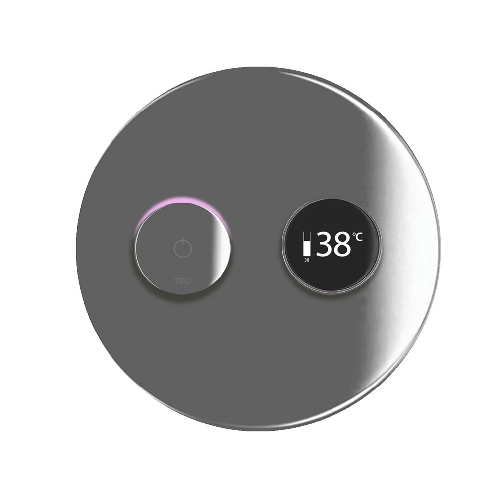 Cutout image of TED TOGO Chrome Round Dual / Triple Outlet Digital Shower Valve