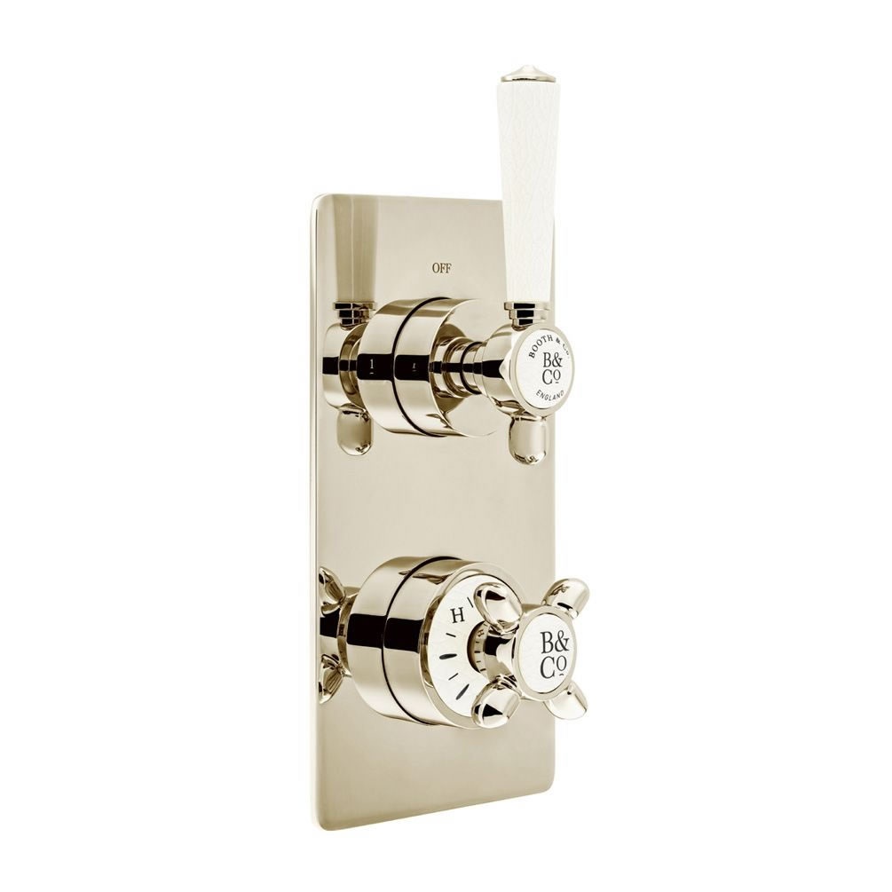 Booth & Co. Axbridge Nickel 2 Outlet 2 Handle Thermostatic Shower Valve