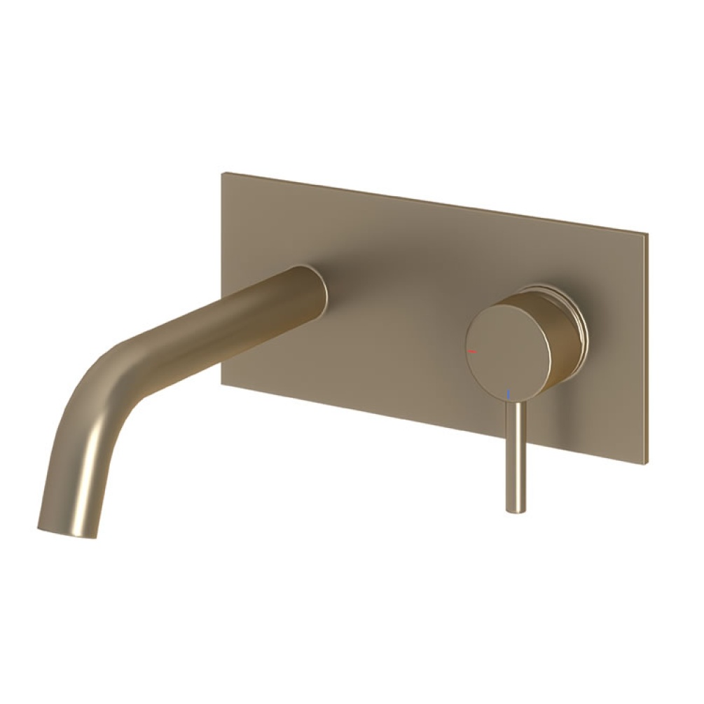 Product Cut out image of the Abacus Iso Brushed Nickel Wall Mounted Basin Mixer