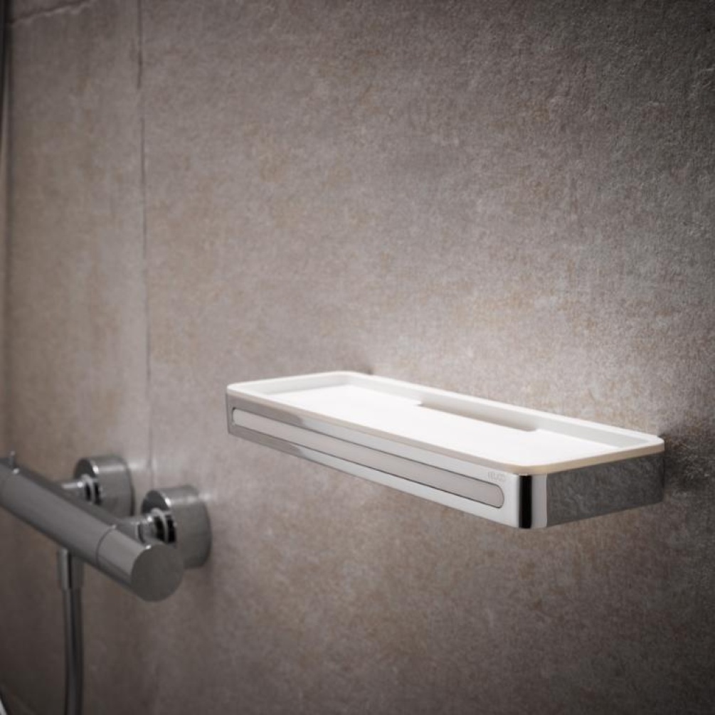 Close up product image of Keuco Plan Shower Basket with Glass Wiper 14959 010051