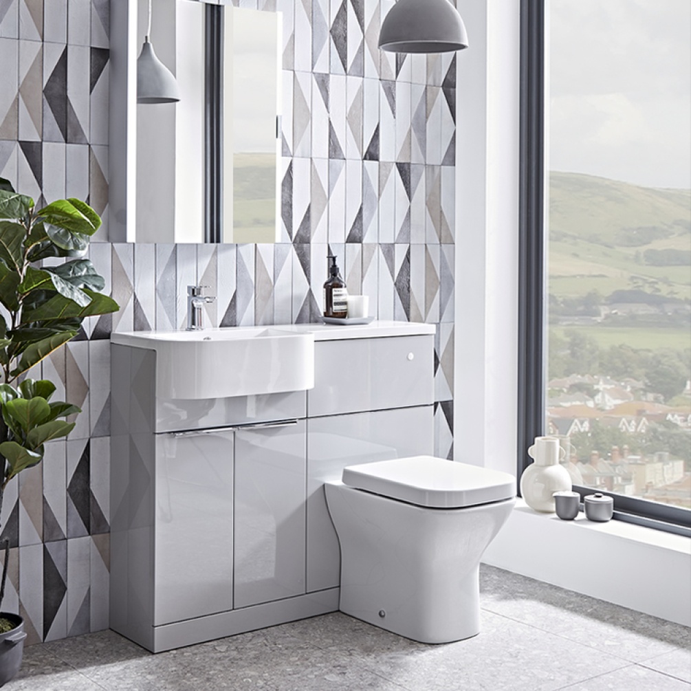 Tavistock Match 1000mm Furniture Unit & Basin - Gloss Light Grey