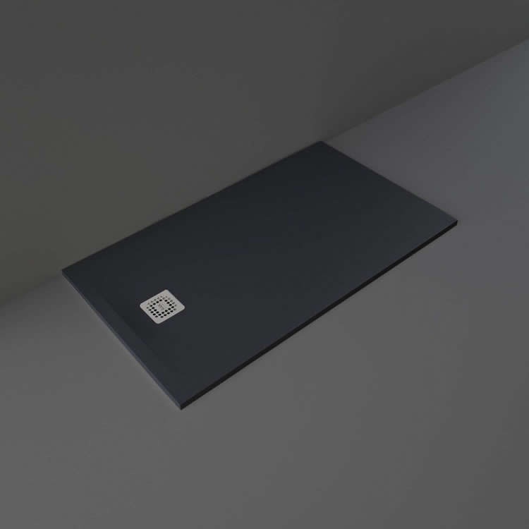 RAK Feeling Matt Black 1600 x 900mm Rectangle Shower Tray Sanctuary Bathrooms